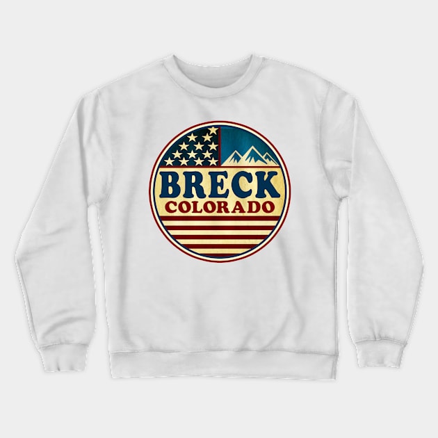 Skiing Breck Colorado Ski Breckenridge Crewneck Sweatshirt by TravelTime